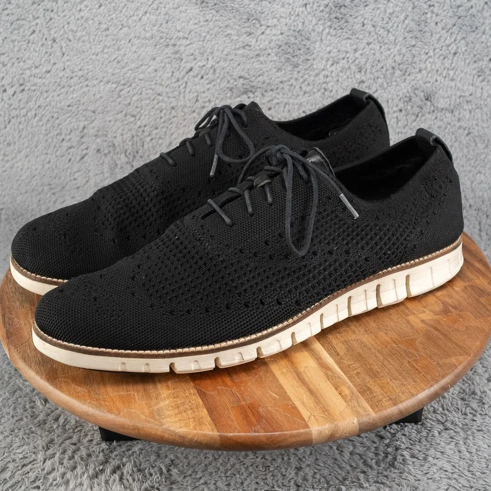 Cole Haan Mens Zerogrand Stitchlite Oxford Black Knit Sneakers C32150 Size 15M
